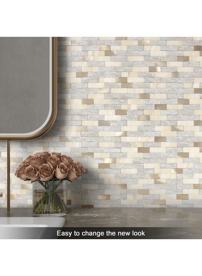 Benice BeNice Peel and Stick Backsplash for Kitchen Stickers,Peel and Stick Mosaic Tile,Stick Tiles Bathroom Tile Stickers Peel and Stick Marble Tiles Waterproof Shower Tiles(10sheets,Geige)  - Image 3