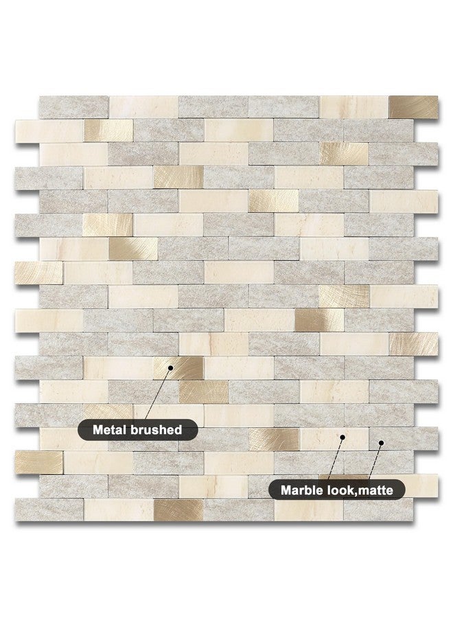 Benice BeNice Peel and Stick Backsplash for Kitchen Stickers,Peel and Stick Mosaic Tile,Stick Tiles Bathroom Tile Stickers Peel and Stick Marble Tiles Waterproof Shower Tiles(10sheets,Geige)  - Image 2