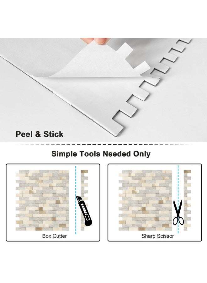 Benice BeNice Peel and Stick Backsplash for Kitchen Stickers,Peel and Stick Mosaic Tile,Stick Tiles Bathroom Tile Stickers Peel and Stick Marble Tiles Waterproof Shower Tiles(10sheets,Geige)  - Image 5