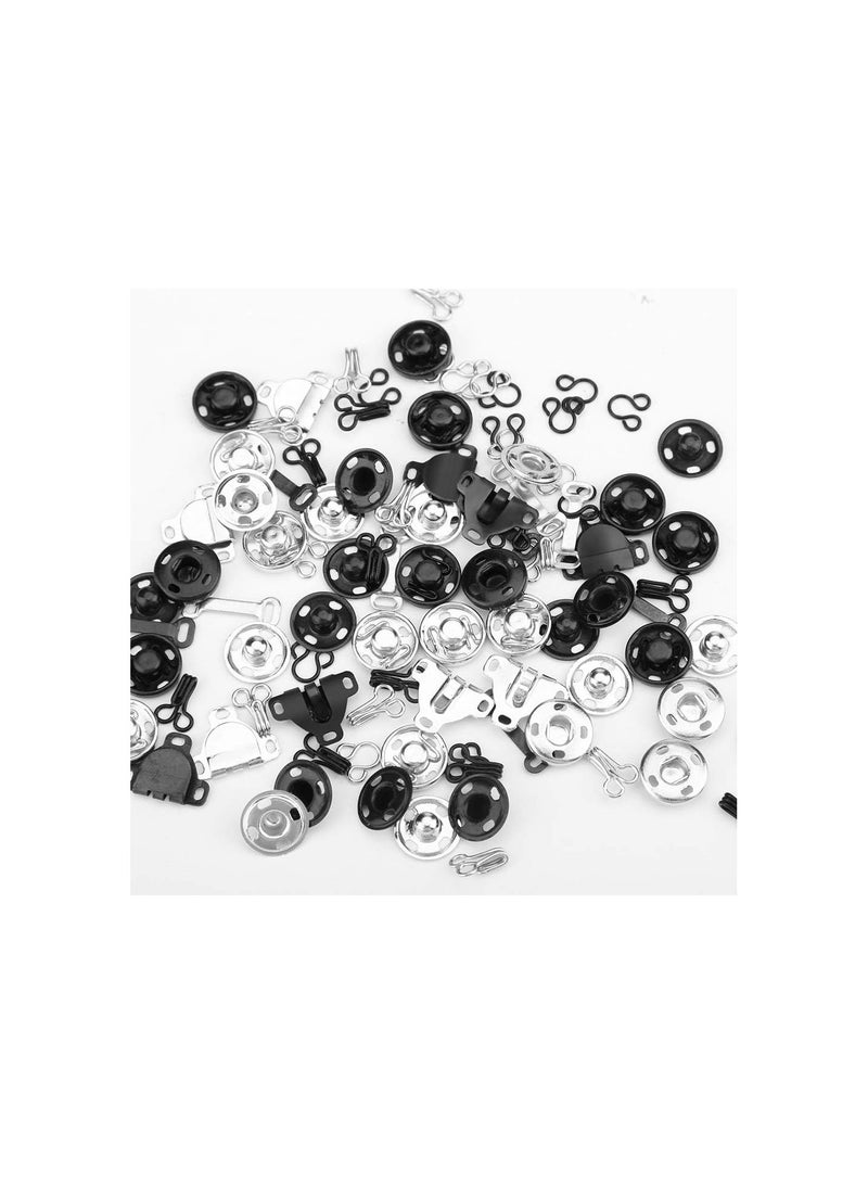 GGOOT 100pcs Sewing Hooks and Eyes Set Hook and Eye Closures Kit for Skirt, Bra, Trousers, Clothing Sewing DIY 50 Pairs 3 Styles - Image 3