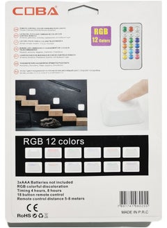 كوبا ضوء RGB LED مع جهاز تحكم عن بعد باللون الأبيض  - Image 3