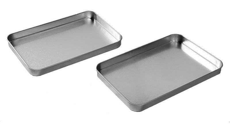 Quadrapoint Premium Steel Baking Trays compatible with Easy Bake Ultimate Oven | 2-Pack | Accessories for Cooking Easy Bake Oven Mixes | Easy Bake Oven Tray | Measures 5.5"L x 3.63"W x 0.5"H - Image 1