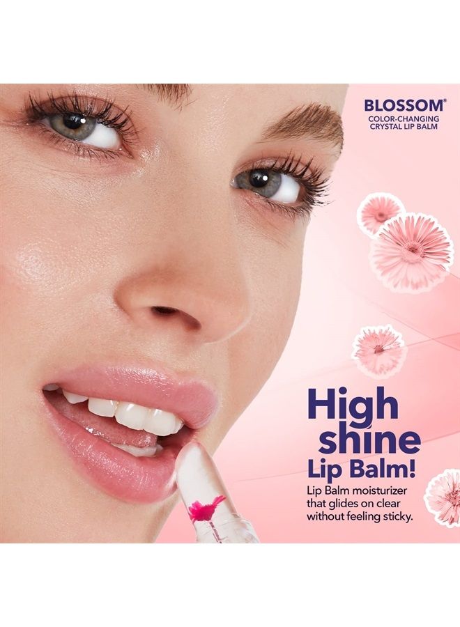 Blossom Moisturizing Custom Color Changing Crystal Lip Balm, Strawberry Scented, Lip Stain Tint, Infused with Real Flowers, 3g, Pink - Image 5