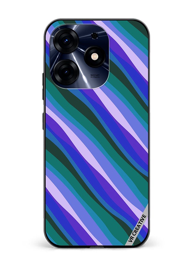 VR CREATIVE Protective Case Cover For Tecno Spark 10 Pro Colorful With Curved Lines Pattern Design Multicolour - Image 1