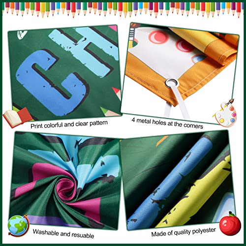 Oudain 36 Pcs Thank You Teachers Decoration Set Teacher Appreciation Banner with Balloons Large Teacher Appreciation Week Banner Thank You Teacher Fence Banner Classroom School Yard Wall Decor - Image 3