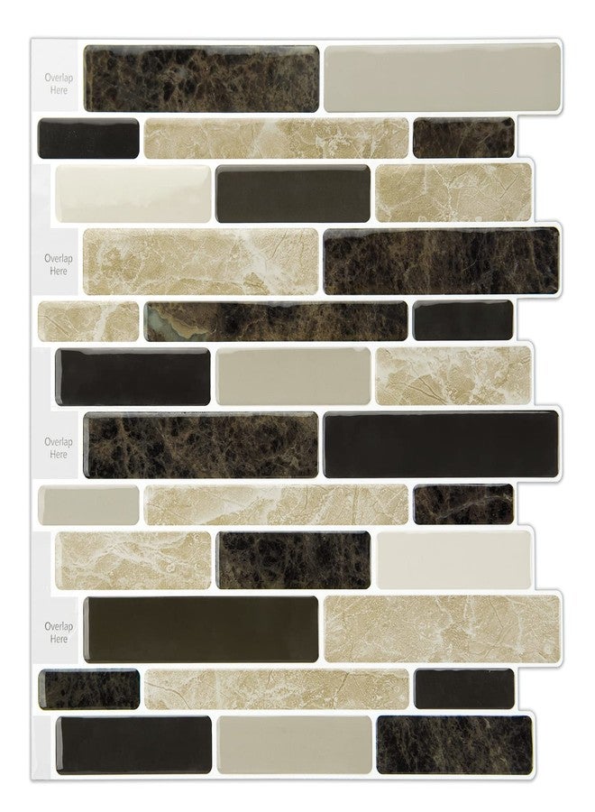 LONGKING 10-Sheet Brown Peel and Stick Backsplash Tile for Kitchen, Vinyl Stick on Tile Stickers for Wall, Kitchen, Bathroom, Counter Top - Image 1