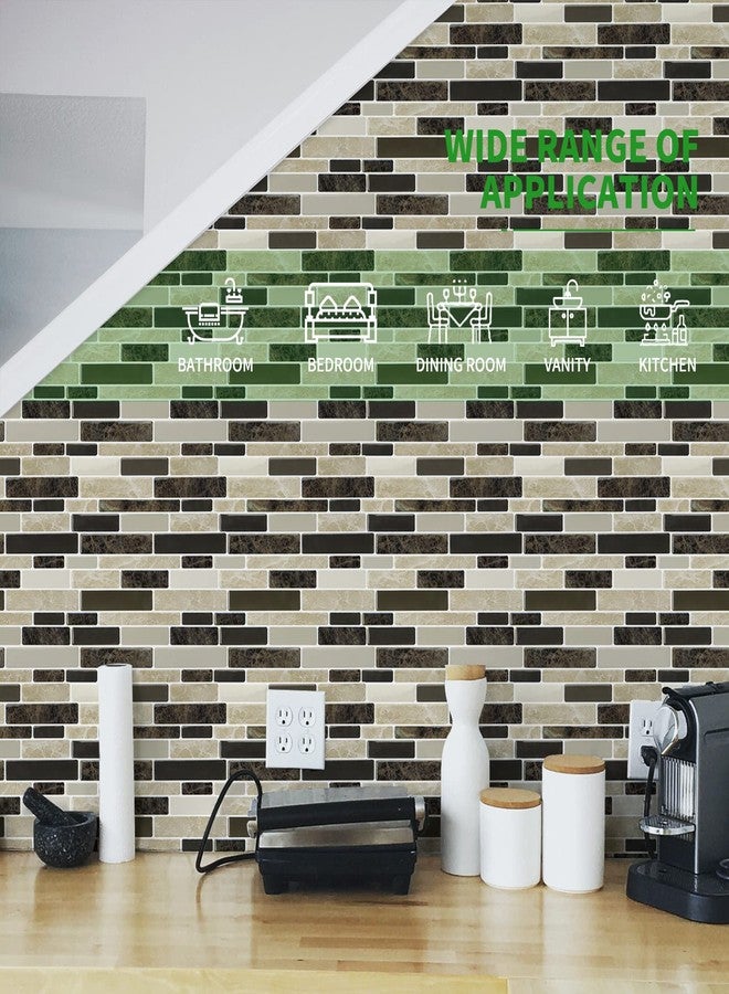 LONGKING 10-Sheet Brown Peel and Stick Backsplash Tile for Kitchen, Vinyl Stick on Tile Stickers for Wall, Kitchen, Bathroom, Counter Top - Image 3