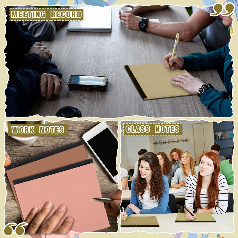 Lincia 6 Pcs 11" x 9.5" Legal Pads College Ruled Notepad Landscape Notebook Horizontal Lined Notebook 80 Gsm Assorted Colors Paper Pastel Writing Pads for School Office, 40 Sheet (Stylish Color) - Image 5