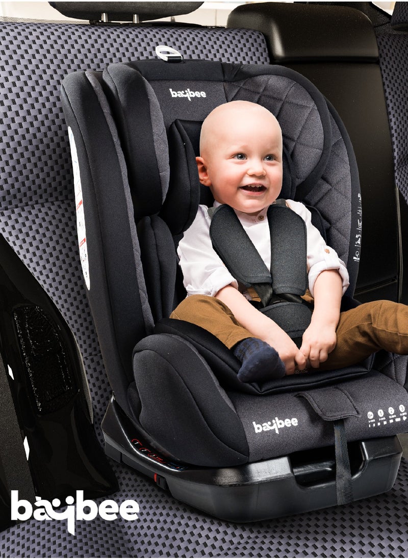 BAYBEE Convertible Car Seat for Baby 0 to 12 Years with ISOFIX, 3 Position Recline, Headrest Adjustable ECE R44/04 Safety Certified Travel Baby Car Seat for Toddlers Kids Boys Girls Black  - Image 2