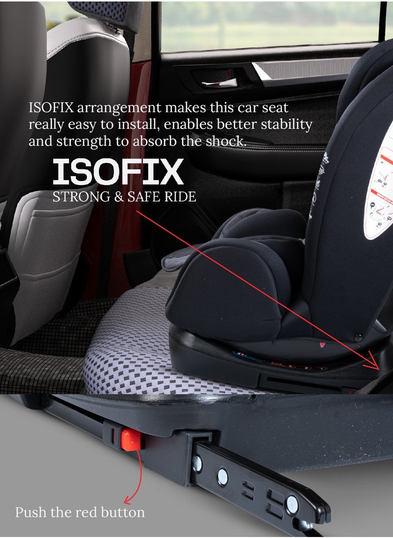 BAYBEE Convertible Car Seat for Baby 0 to 12 Years with ISOFIX, 3 Position Recline, Headrest Adjustable ECE R44/04 Safety Certified Travel Baby Car Seat for Toddlers Kids Boys Girls Black  - Image 3