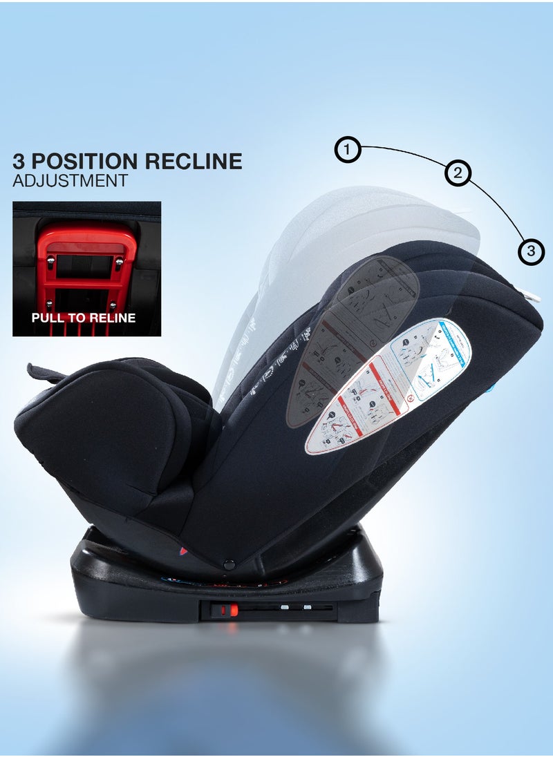 BAYBEE Convertible Car Seat for Baby 0 to 12 Years with ISOFIX, 3 Position Recline, Headrest Adjustable ECE R44/04 Safety Certified Travel Baby Car Seat for Toddlers Kids Boys Girls Black  - Image 5