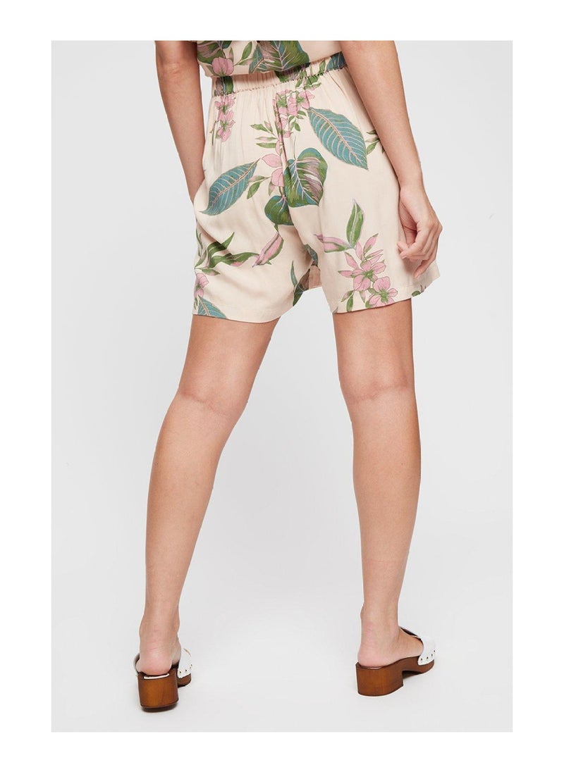 DOROTHY PERKINS - Petite Palm Print Tie Waist Shorts - Image 1