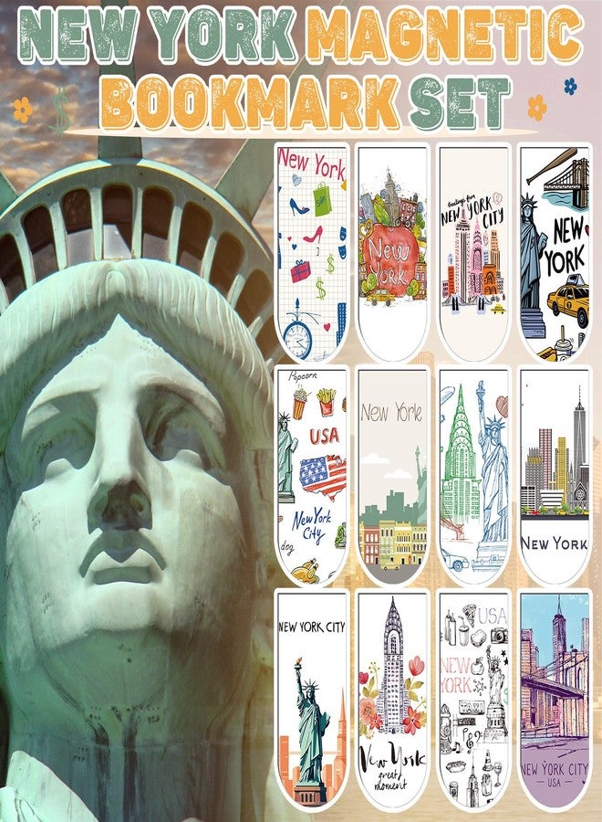 MotiMind 60 Pcs New York Traveling City Magnetic Bookmarks Florida New York Book Marks Book Lovers Gifts USA City Souvenirs Magnet Bookmark Clips for Students Teacher Traveler Reading Gifts Office - Image 4