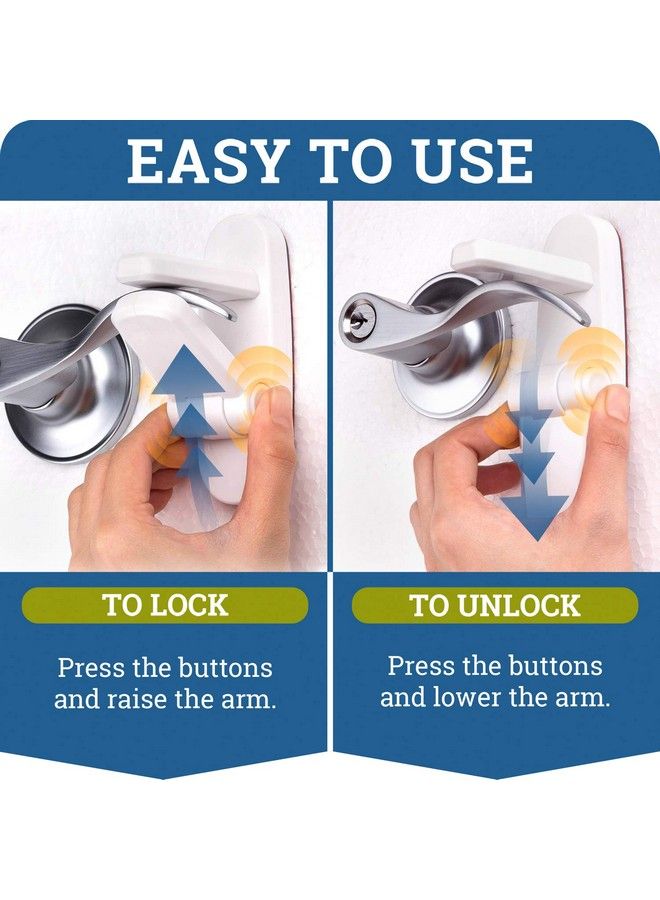 Wappa Baby Improved Childproof Door Lever Lock (3 Pack) Prevents Toddlers From Opening Doors. Easy One Hand Operation For Adults. Durable Abs With 3M Adhesive Backing. Simple Install No Tools Needed - Image 3