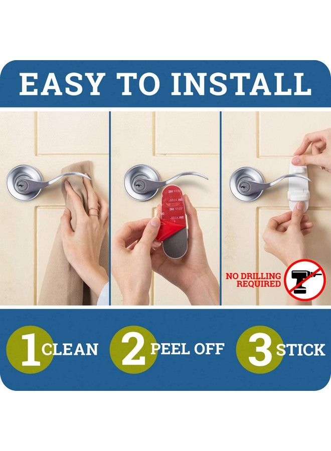 Wappa Baby Improved Childproof Door Lever Lock (3 Pack) Prevents Toddlers From Opening Doors. Easy One Hand Operation For Adults. Durable Abs With 3M Adhesive Backing. Simple Install No Tools Needed - Image 4