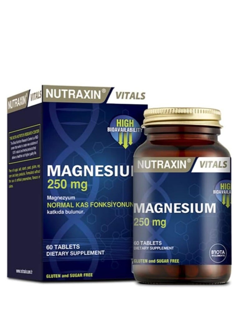 NUTRAXIN NUTRAXIN VITALS MAGNESIUM 250MG 60 TABS