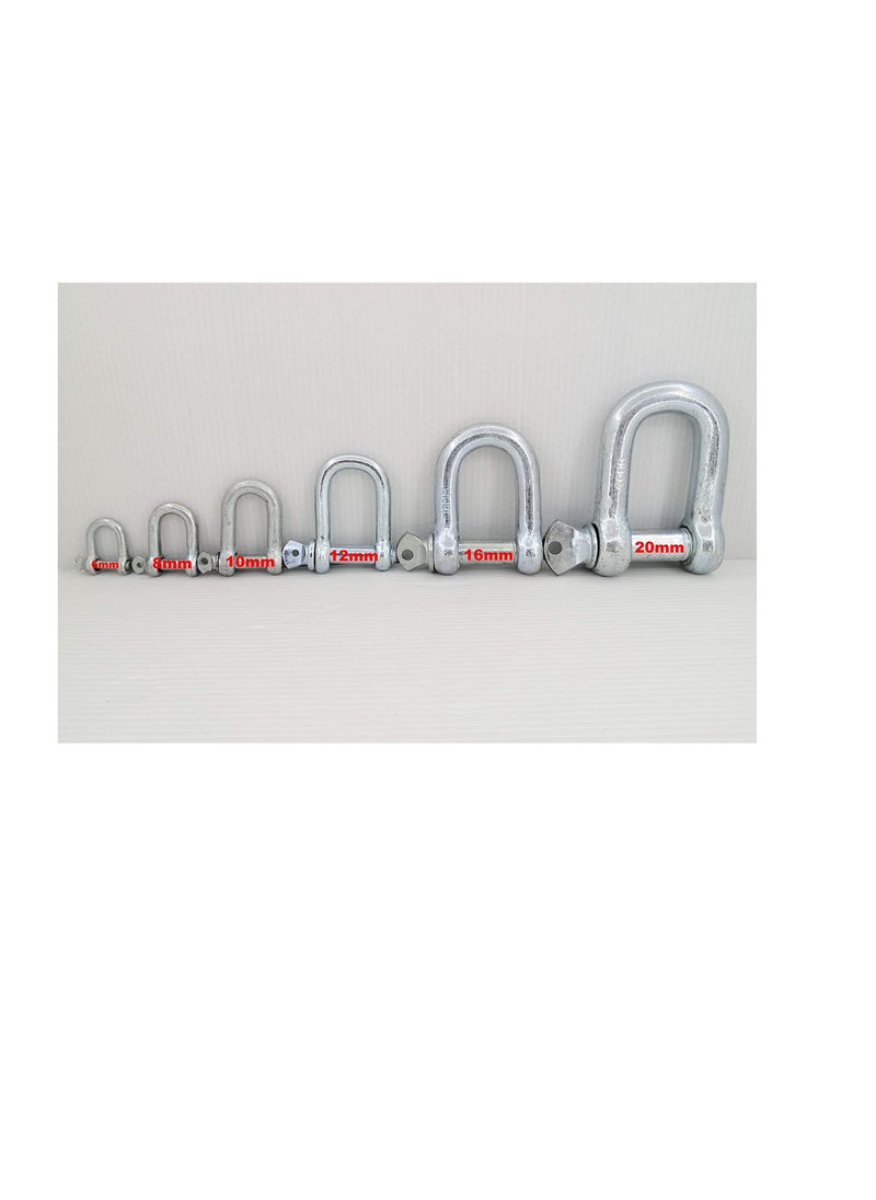 Generic - Galvanized Iron (GI) D Ring Shackle Lock, Shackle Hook Clip for Heavy Duty Construction, Chain Link Tow, Marine Shackles, Gym Hook and Vehicle Recovery & DIY Projects… (Pack of 5, 6mm) - Image 1