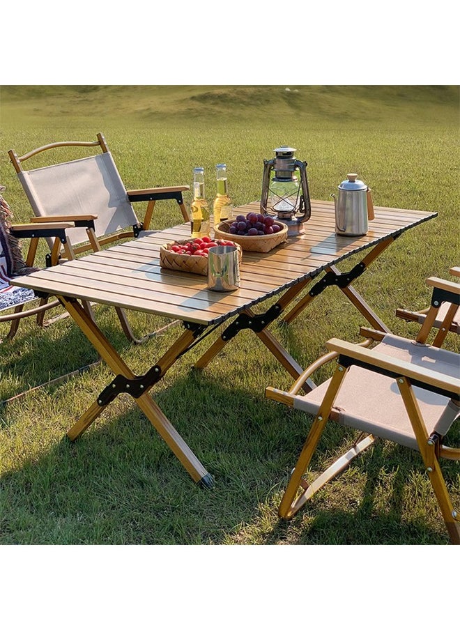 Portable and foldable wooden picnic and camping table, 60*120 cm 