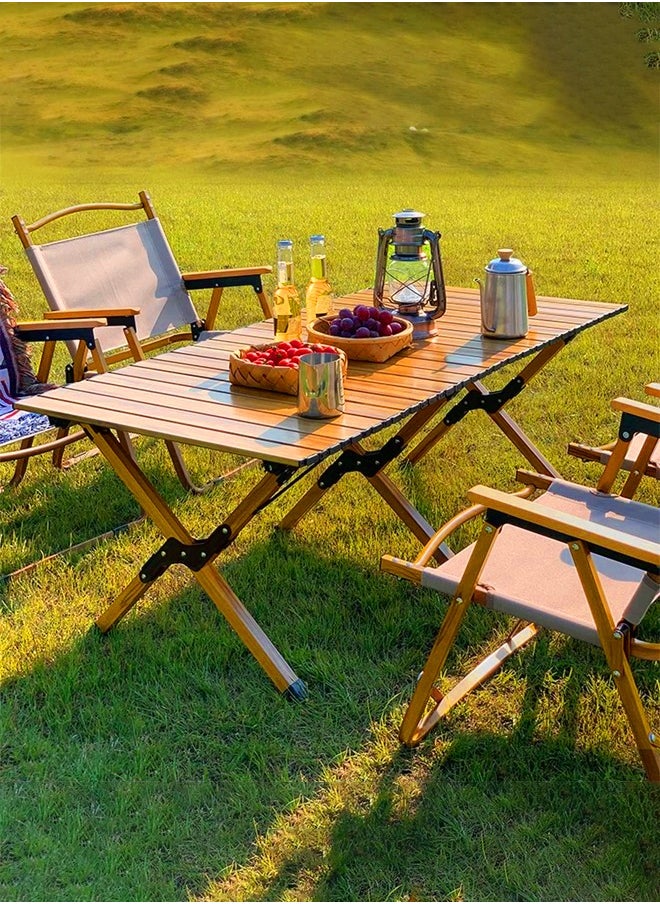 Cady One - Portable and foldable wooden picnic and camping table, 60*120 cm - Image 1