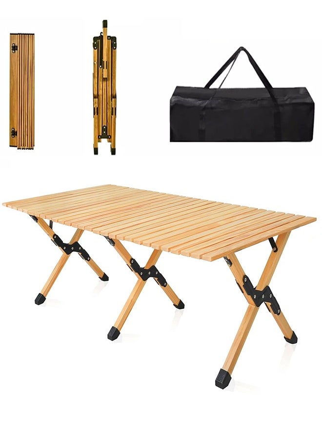 Cady One - Portable and foldable wooden picnic and camping table, 60*120 cm - Image 1