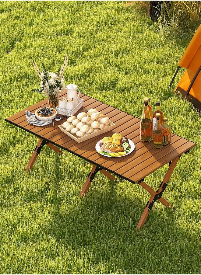Cady One - Portable and foldable wooden picnic and camping table, 60*120 cm - Image 1