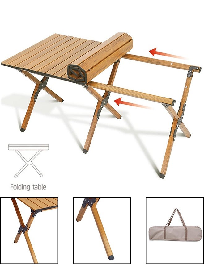 Cady One - Portable and foldable wooden picnic and camping table, 60*120 cm - Image 1