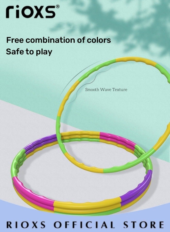 ريوكس طوق لياقة بدنية للجنسين، طوق هولا هوب للبالغين تصميم معياري بأجزاء قابلة للفصل وزن قابل للتعديل متوفر بأحجام متعددة طوق بلاستيكي طوق هولا هوب ملون للأطفال - Image 4