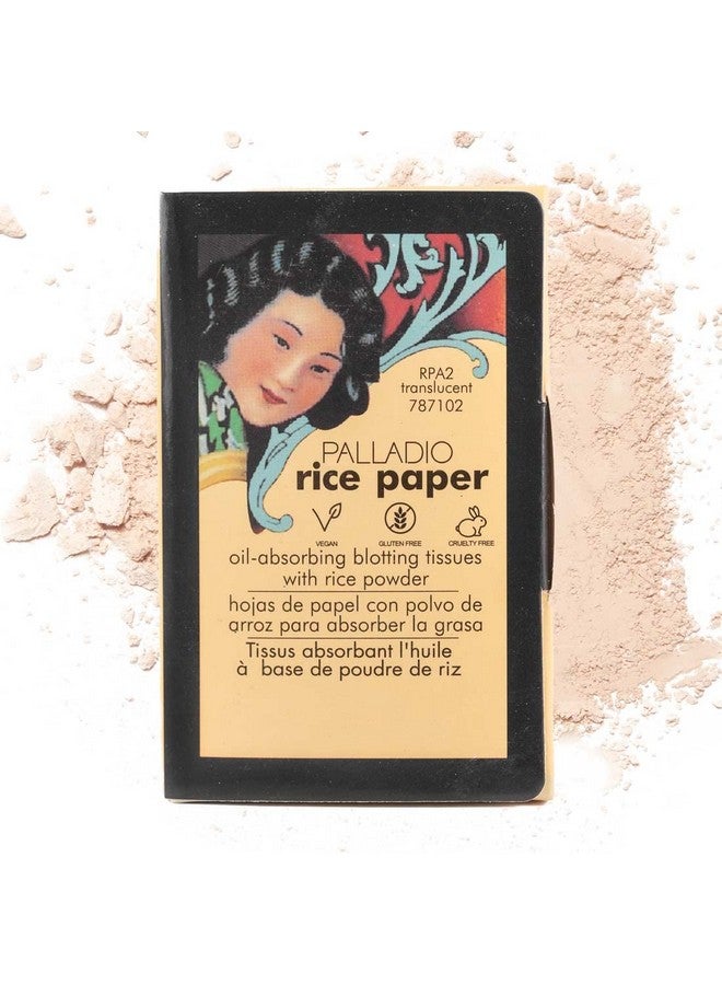 Palladio Rice Paper Facial Tissues for Oily Skin, Face Blotting Sheets Made from Natural Rice, Oil Absorbing Paper with Rice Powder, 2 Sided, Instant Results, Translucent, 40 Count, Pack of 1 - Image 1