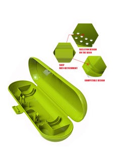 Generic 2 Pcs Electric Toothbrush Case Cover Storage Box, Portable Travel Toothbrush Holder for Oral-B Pro and Other Electric Toothbrush, Anti Bacterial Hard Plastic Toothbrush Store Box Bag (White+Green)  - Image 4