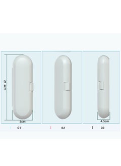 Generic 2 Pcs Electric Toothbrush Case Cover Storage Box, Portable Travel Toothbrush Holder for Oral-B Pro and Other Electric Toothbrush, Anti Bacterial Hard Plastic Toothbrush Store Box Bag (White+Green)  - Image 2