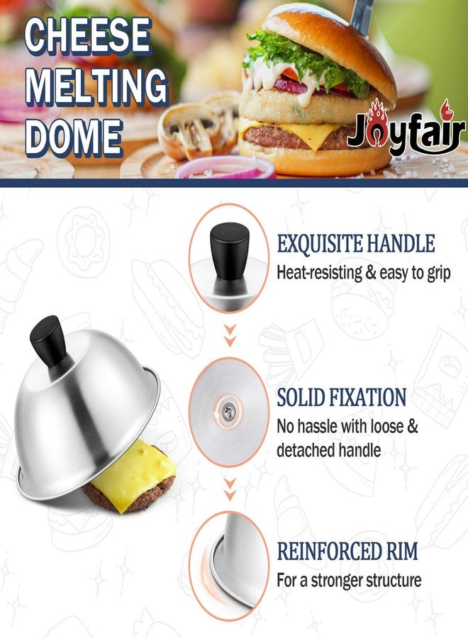 Joyfair Basting Cover for Griddle, Joyfair 6 Inch Cheese Melting Dome, Stainless Steel Small Grilling Domes Round Flat Top Grill Metal Lids for Outdoor & Indoor Cooking, Brushed Finish & Dishwasher Safe (2) - Image 3