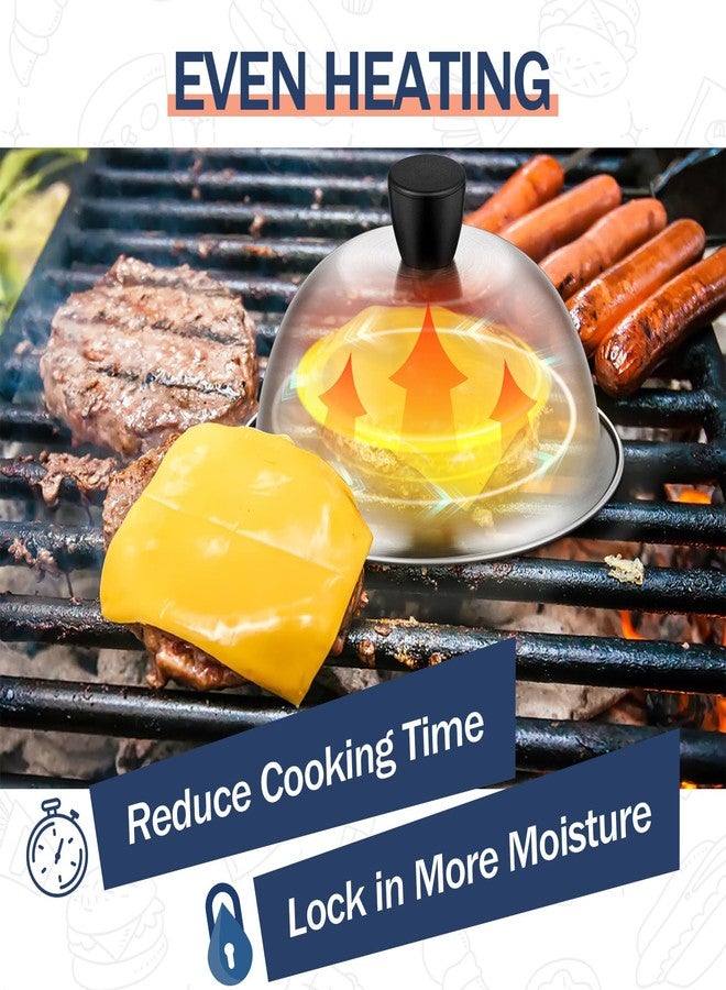 Joyfair Basting Cover for Griddle, Joyfair 6 Inch Cheese Melting Dome, Stainless Steel Small Grilling Domes Round Flat Top Grill Metal Lids for Outdoor & Indoor Cooking, Brushed Finish & Dishwasher Safe (2) - Image 4