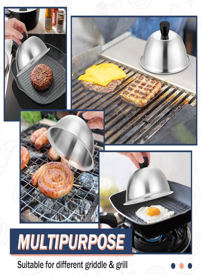 Joyfair Basting Cover for Griddle, Joyfair 6 Inch Cheese Melting Dome, Stainless Steel Small Grilling Domes Round Flat Top Grill Metal Lids for Outdoor & Indoor Cooking, Brushed Finish & Dishwasher Safe (2) - Image 5