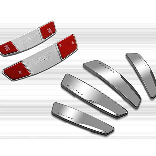 STATUS 4 Pcs High Glossy Slim Door Edge Guards Bumper Protector Trim Guard Sticker Molding for Motors Auto Vehicle Silver Color - Image 1