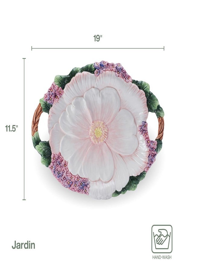 Fitz & Floyd Fitz and Floyd Jardin Floral Handled Serving Platter, 19 Inch - Image 2