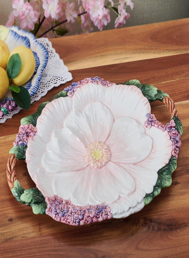 Fitz & Floyd Fitz and Floyd Jardin Floral Handled Serving Platter, 19 Inch - Image 4