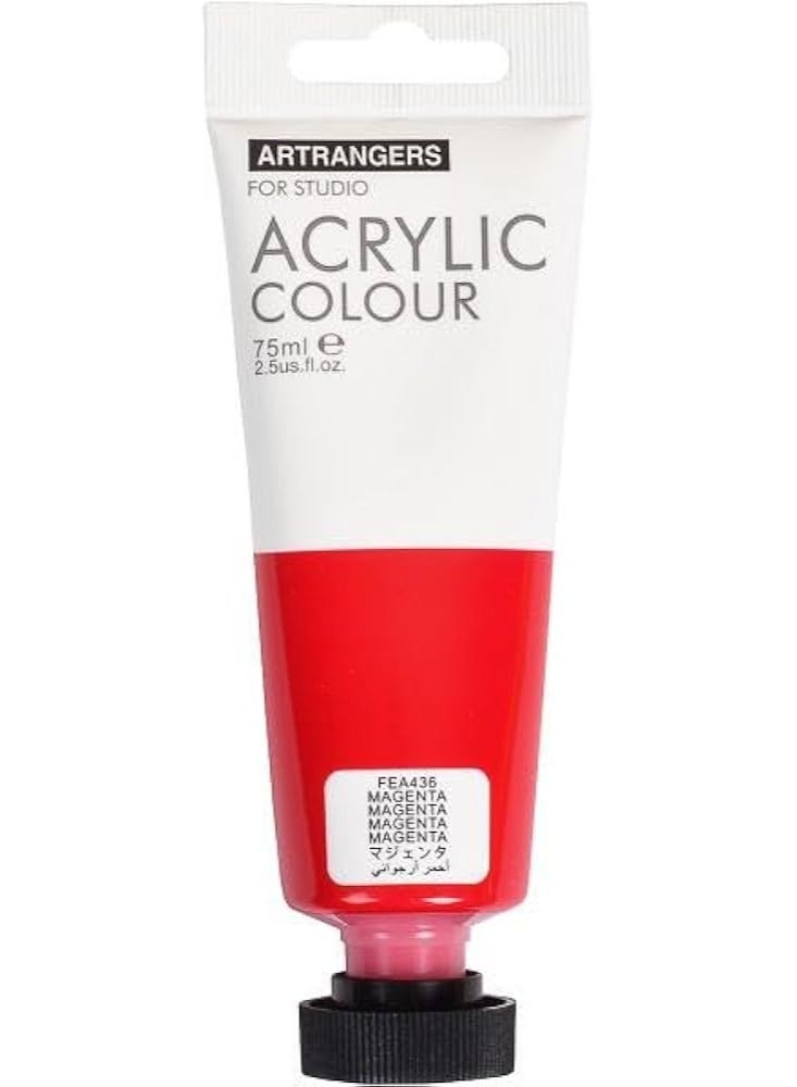 ART RANGERS Acrylic Colour – Magenta 75ml | High-Quality Metallic Paint for Art & Craft - FEA436