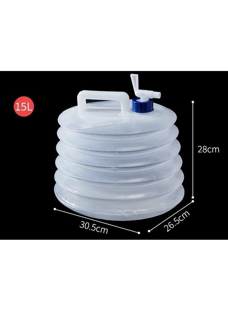 15L Collapsible Water Bucket Portable Thickened Water Container Food Grade Drinking Water Storage Tank Foldable Leak Proof Water Carrier with Handle for Camping Travel Car and Home Emergency Use - Image 3