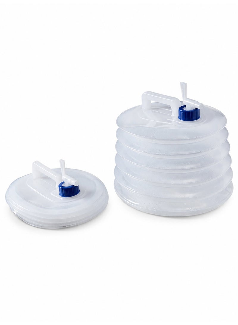 15L Collapsible Water Bucket Portable Thickened Water Container Food Grade Drinking Water Storage Tank Foldable Leak Proof Water Carrier with Handle for Camping Travel Car and Home Emergency Use - Image 1