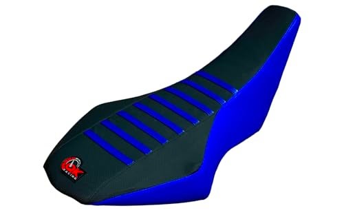 QK RACING Premium Multi Grip Seat Cover Compatible Fit for Suzuki LTR 450 Gripper Seat Cover 20062011 BlackBlue Ribs S24 - Image 1