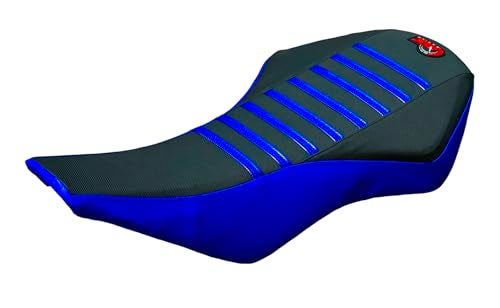 QK RACING Premium Multi Grip Seat Cover Compatible Fit for Suzuki LTR 450 Gripper Seat Cover 20062011 BlackBlue Ribs S24 - Image 3