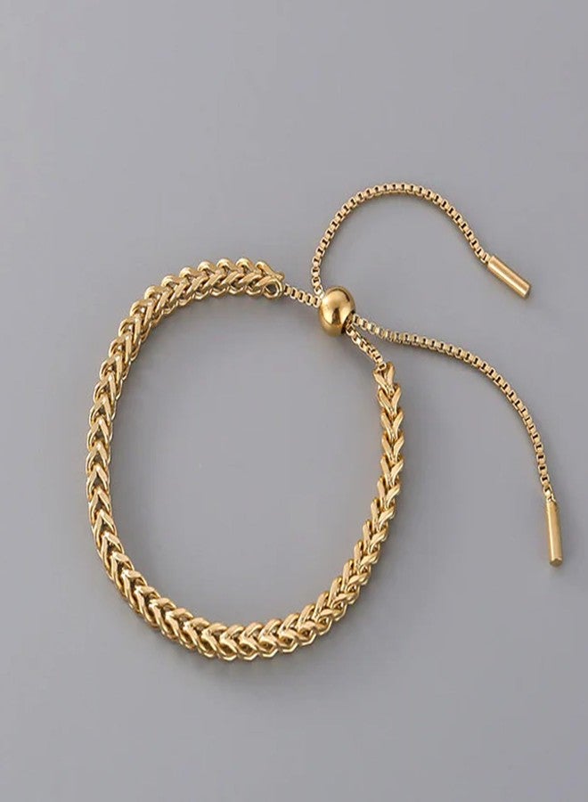 Peora Gold Plated Wheat Chain Style Fancy Adjustable Bracelet Fashion Jewellery Gift for Women & Girls - Image 3
