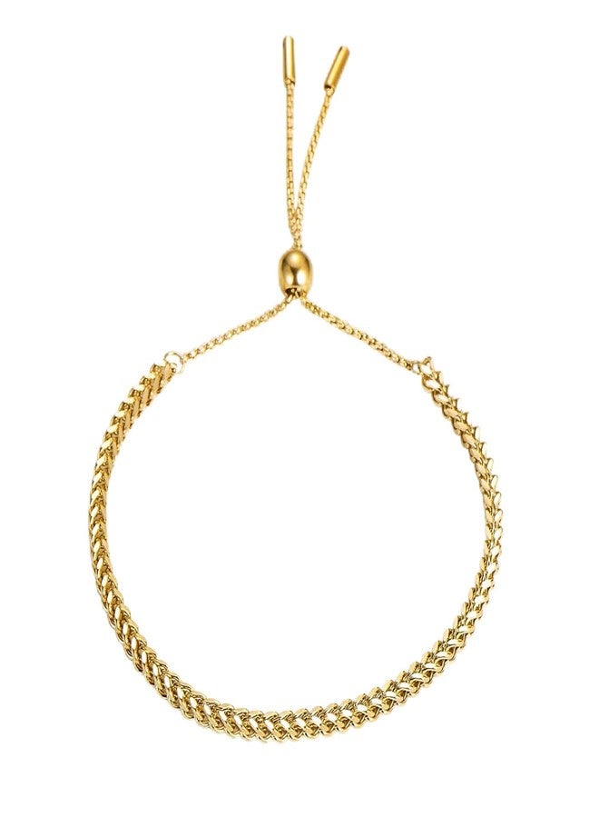Peora Gold Plated Wheat Chain Style Fancy Adjustable Bracelet Fashion Jewellery Gift for Women & Girls - Image 1