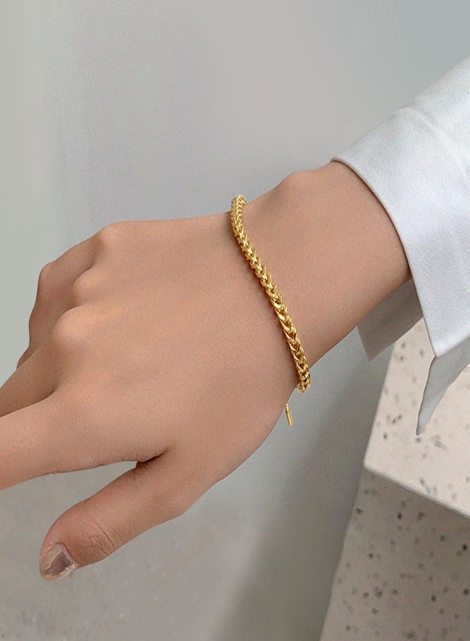 Peora Gold Plated Wheat Chain Style Fancy Adjustable Bracelet Fashion Jewellery Gift for Women & Girls - Image 2
