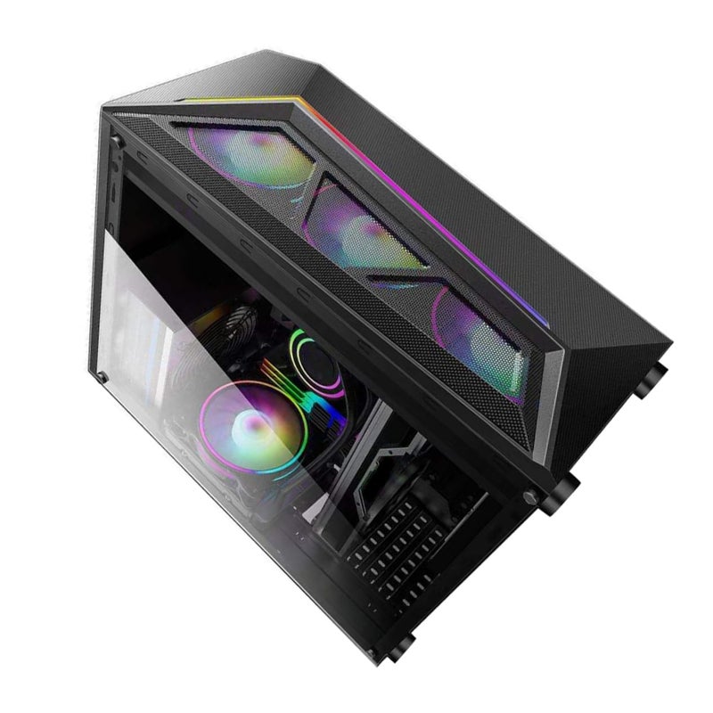 RGB Side Panel Computer Case with Ventilation USB Port for Fast Data Transfer Gaming Office Setup - Image 2