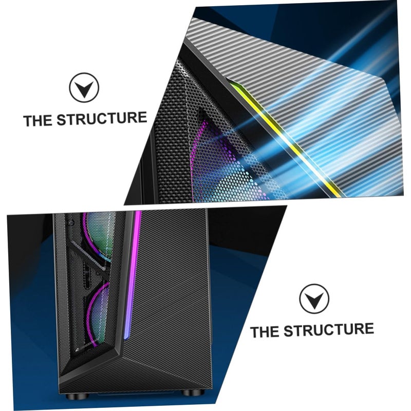 RGB Side Panel Computer Case with Ventilation USB Port for Fast Data Transfer Gaming Office Setup - Image 5