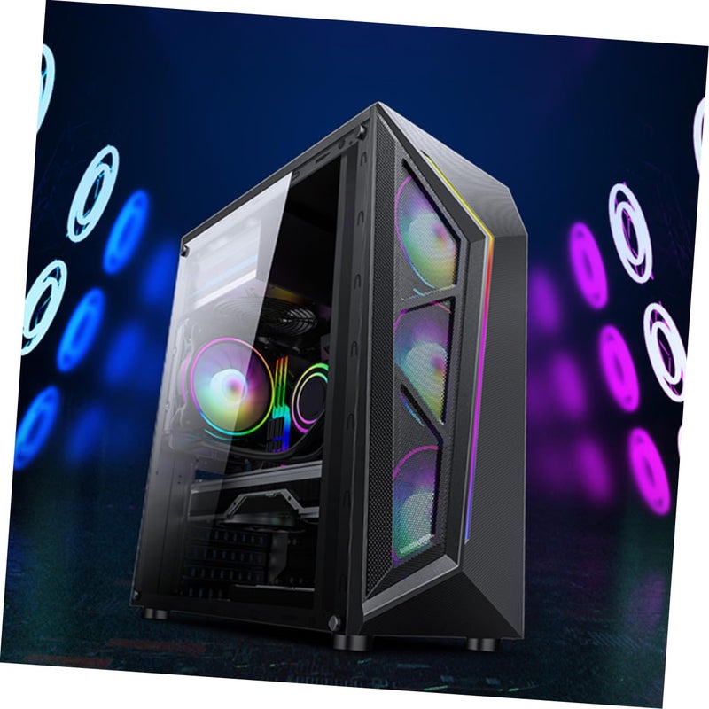 RGB Side Panel Computer Case with Ventilation USB Port for Fast Data Transfer Gaming Office Setup - Image 3