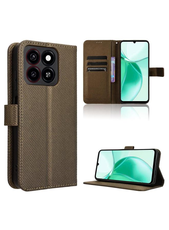 إيروريكس جراب هاتف ZTE Blade A35 مصنوع من الجلد بنسيج ماسي - Image 1