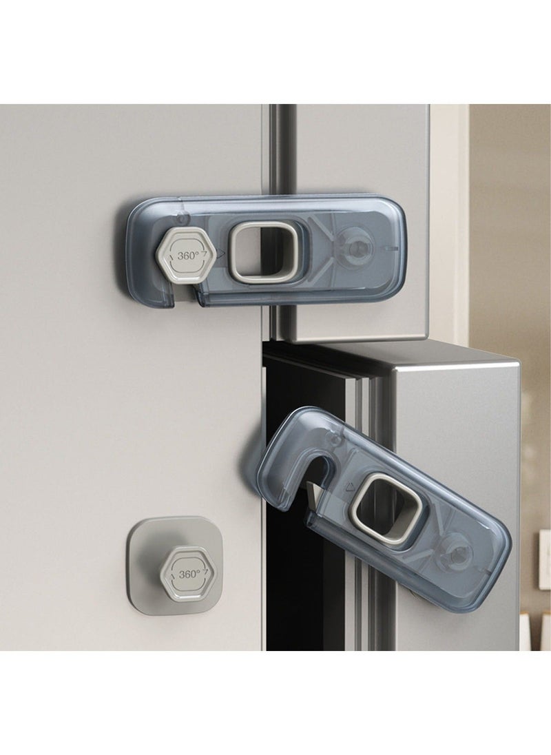 5 Pcs Child Proof Refrigerator Lock, Fridge, Cabinets, Freezer Door Lock Apply to Max 1(25mm) Sealing Strip for Toddlers and Kids, No Tools Need or Drill - Image 1