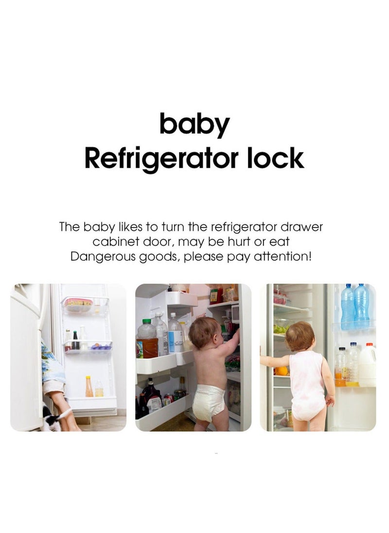 5 Pcs Child Proof Refrigerator Lock, Fridge, Cabinets, Freezer Door Lock Apply to Max 1(25mm) Sealing Strip for Toddlers and Kids, No Tools Need or Drill - Image 3